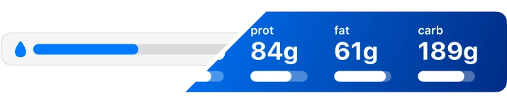 Water and macro nutrients intake widgets